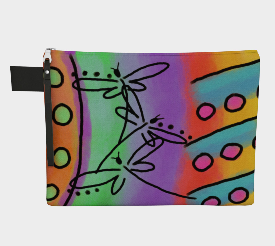 Aperçu de Dragonflies Abstract Art Clutch Bag #1