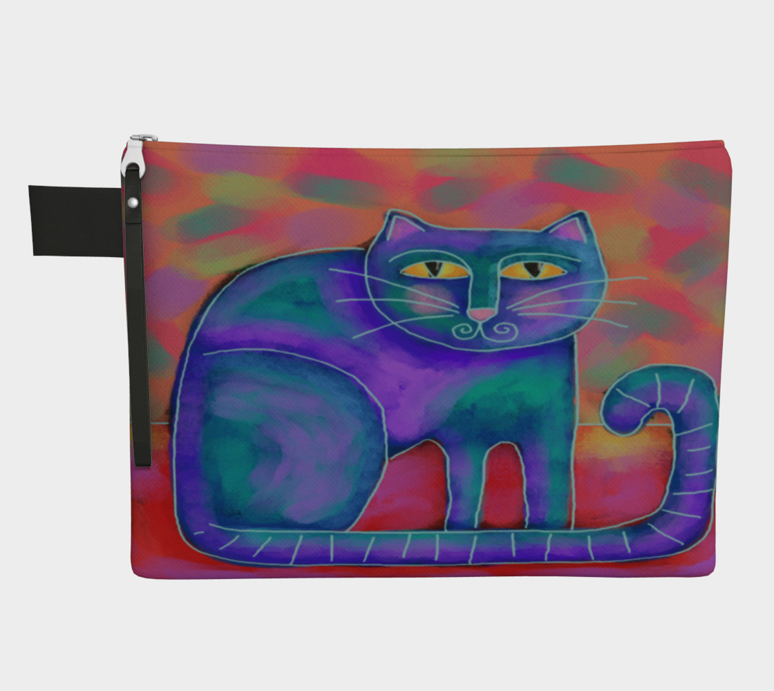 Funky Abstract Cat Art Clutch Bag preview #1