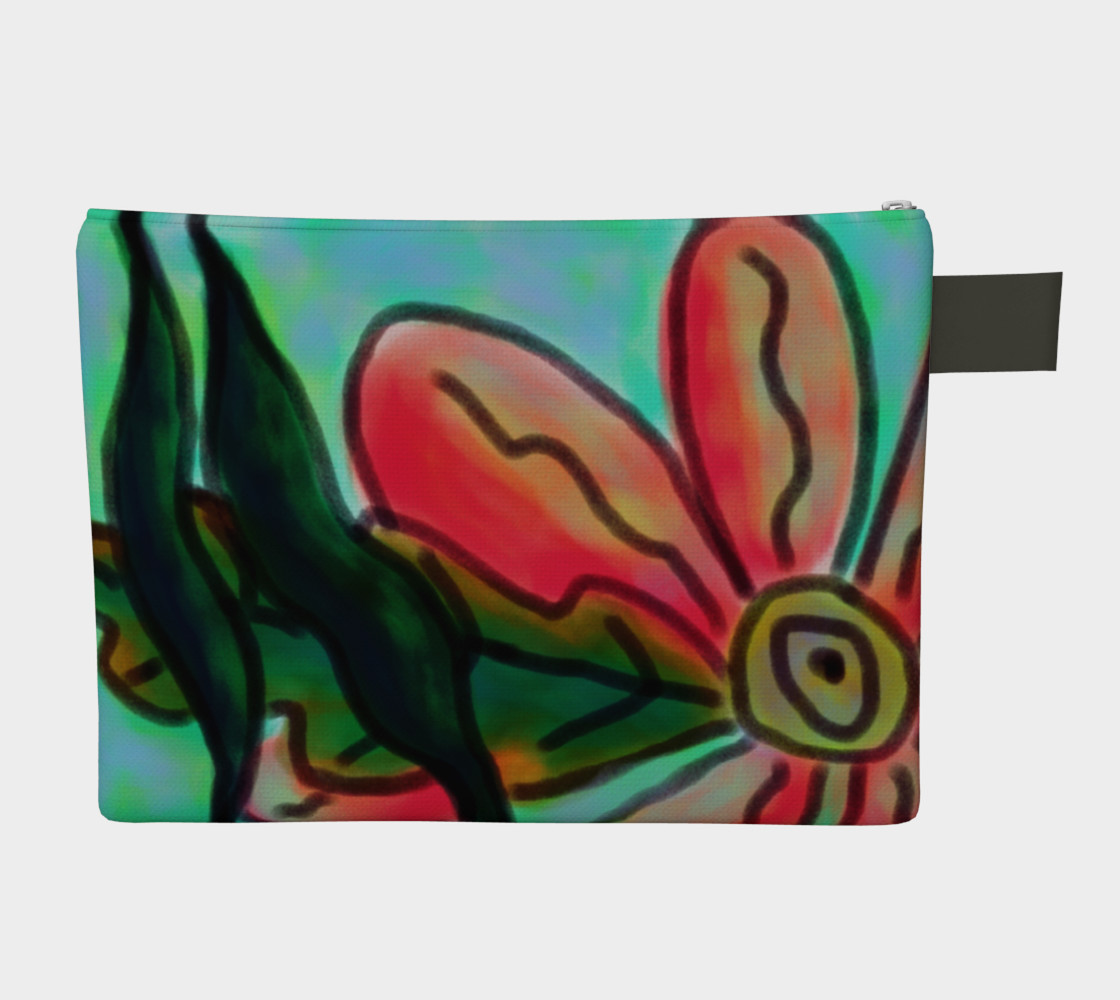 Aperçu de Funky Pink Flower Abstract Art Clutch Bag #2