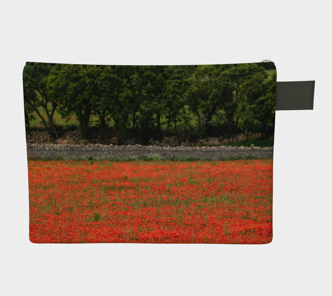 Utterly Italy Red Poppies in Puglia Zipper Carry-All preview #2