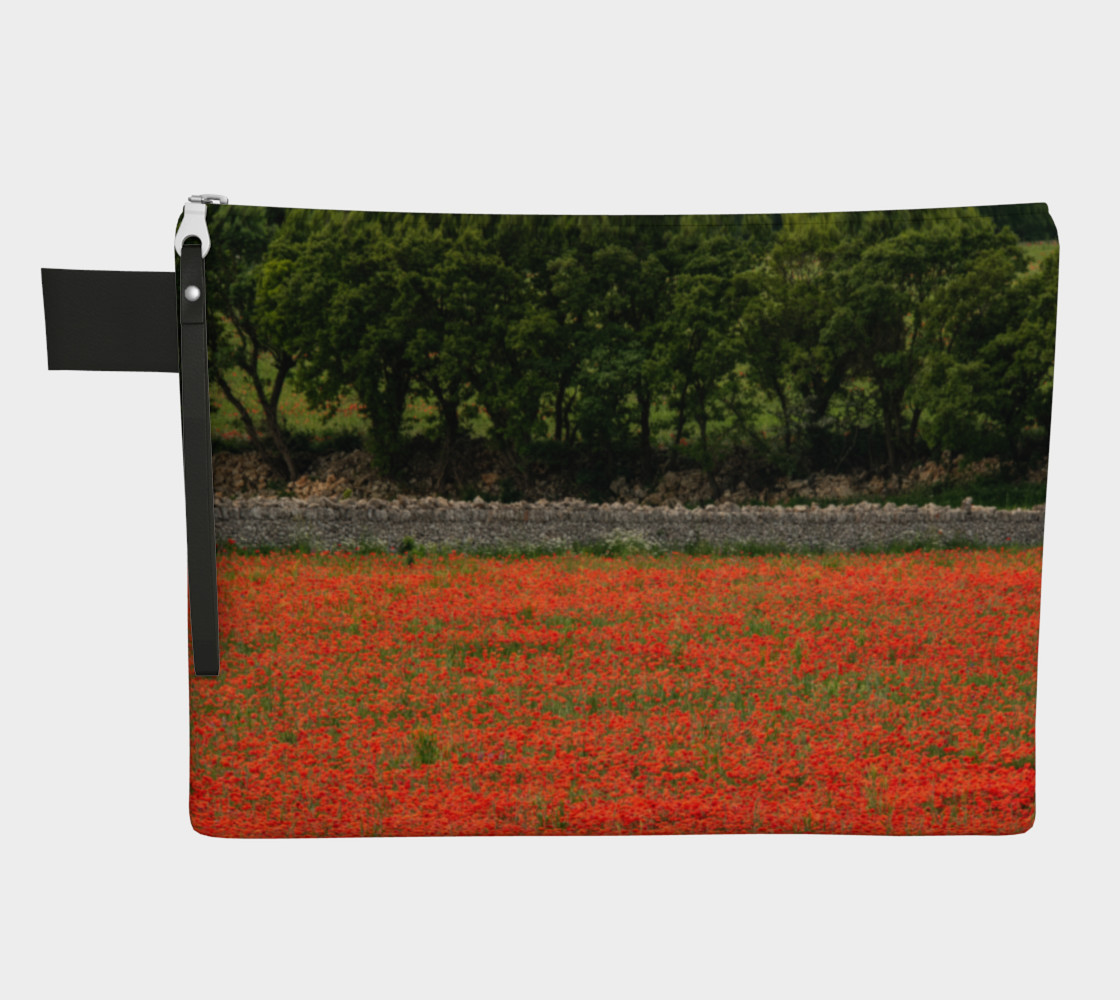 Utterly Italy Red Poppies in Puglia Zipper Carry-All preview #1