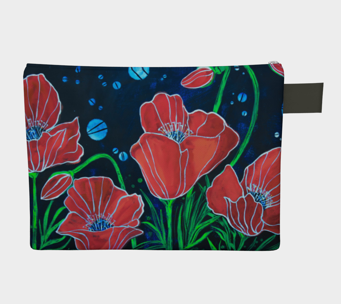 Big Red Poppies Zipper Carry All preview #2
