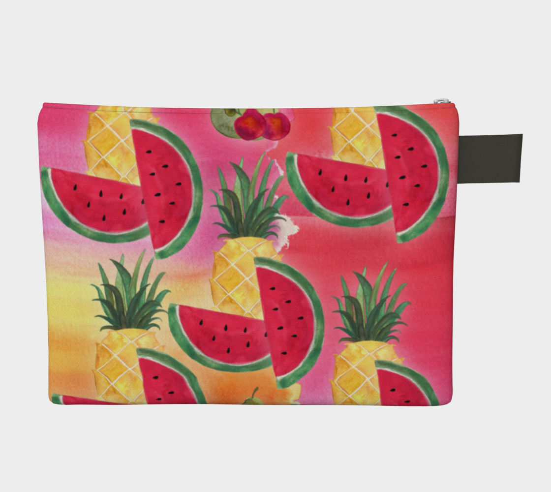 Aperçu de Watercolor Fruit Watermelon Pineapple Pear Cherry Carry-All Bag #2