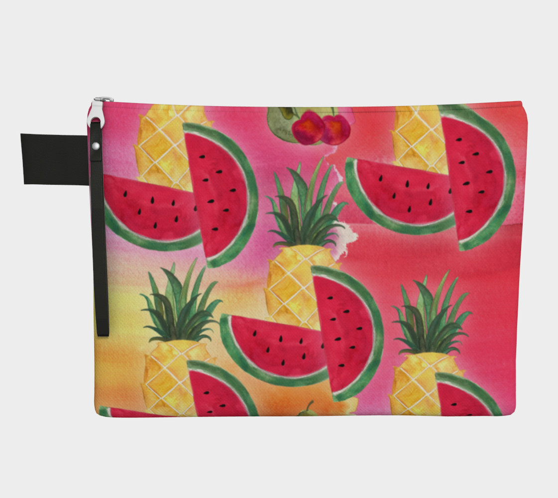 Aperçu de Watercolor Fruit Watermelon Pineapple Pear Cherry Carry-All Bag #1