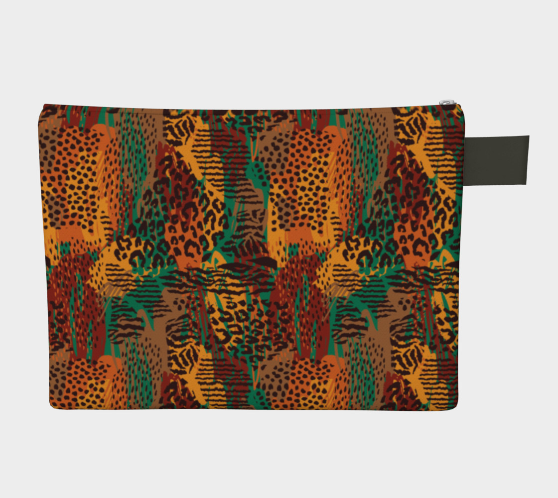 Safari Animal Print Mashup Zipper Carry-All preview #2