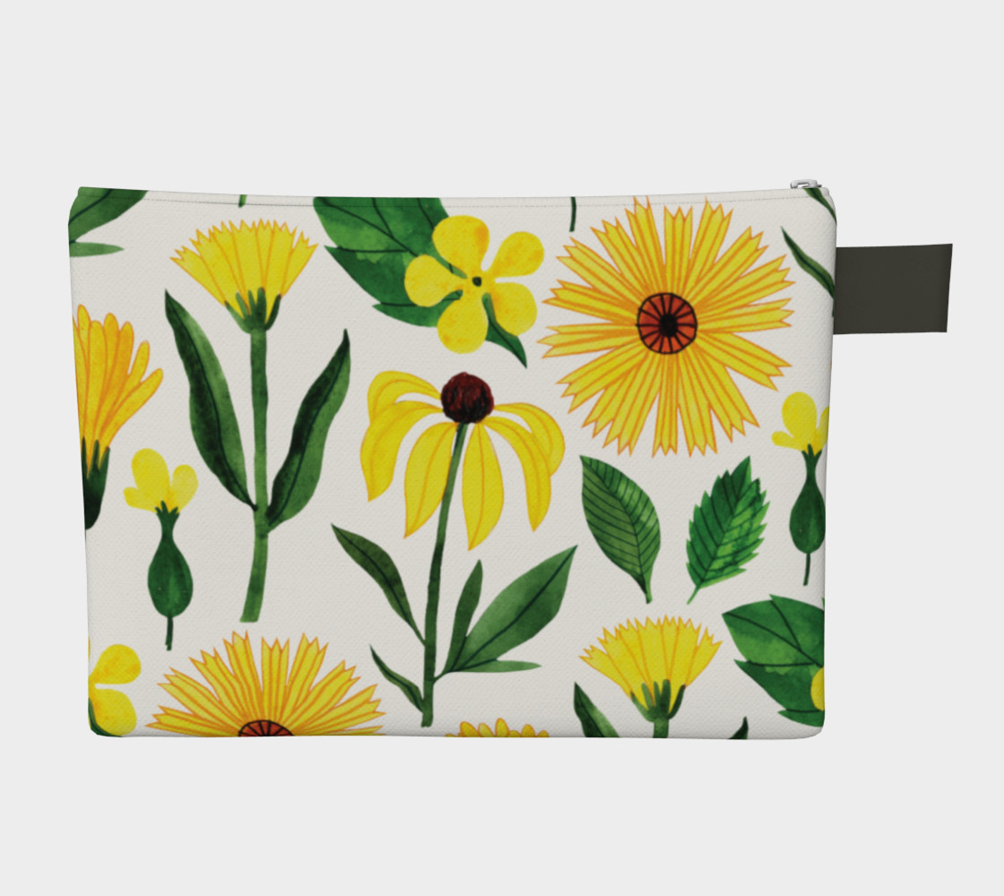 Botanical watercolour flowers yellow set preview #2