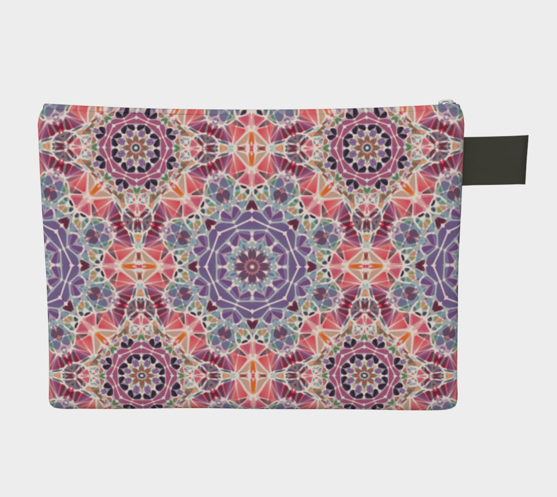 Purple and Pink Kaleidoscope Zipper Carry-All preview #2