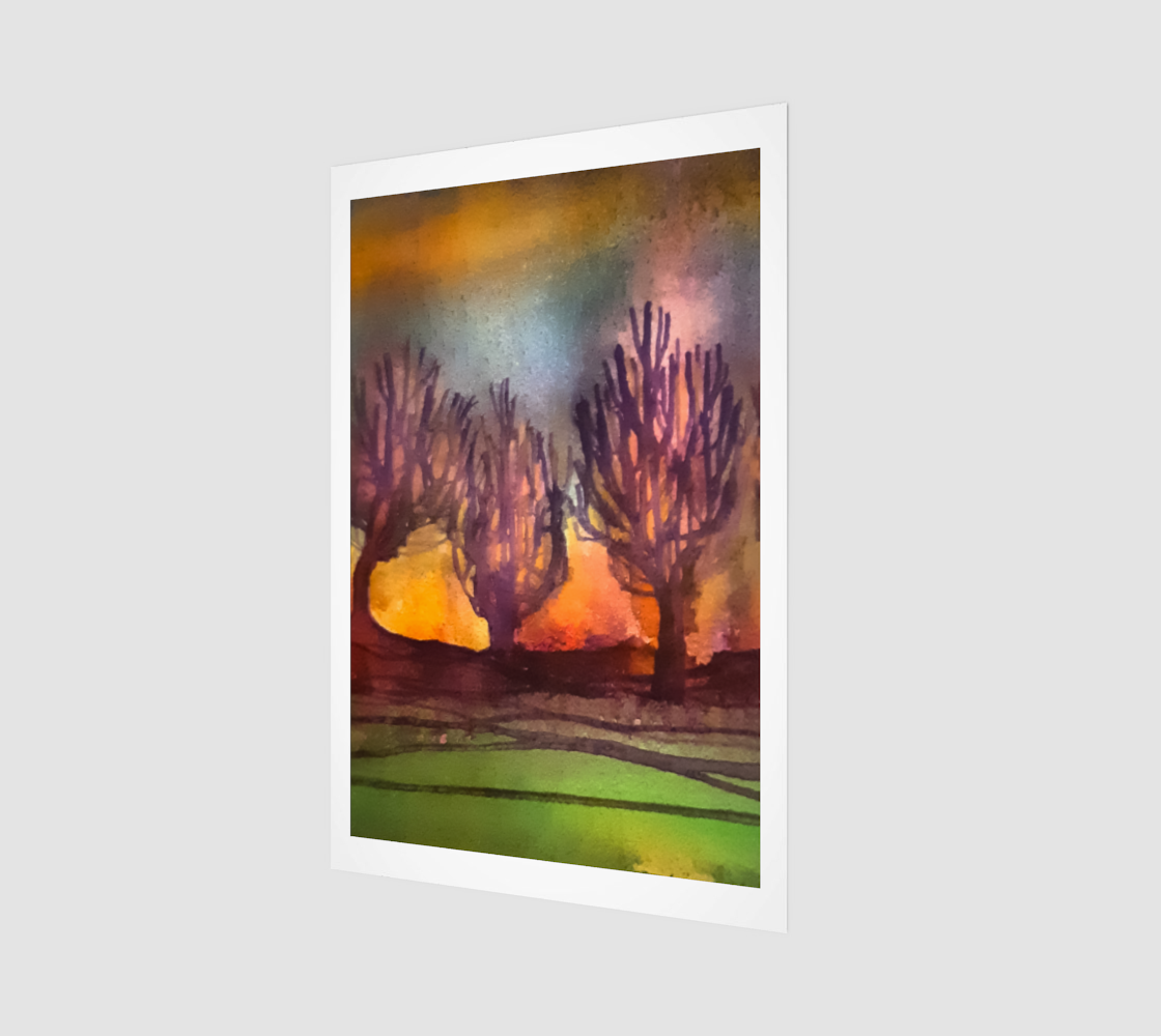 Landscape Trees Watercolor preview