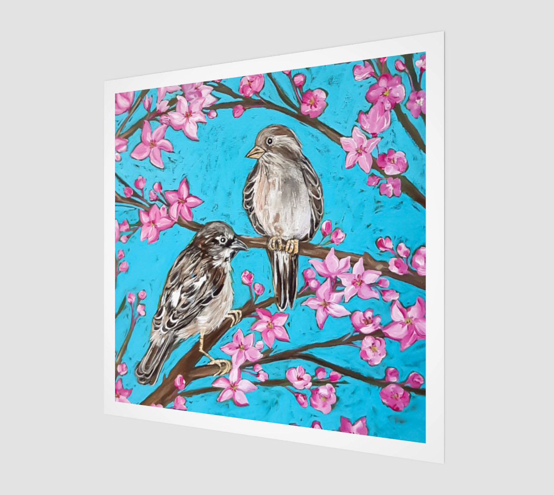 English Sparrows Art 3D preview