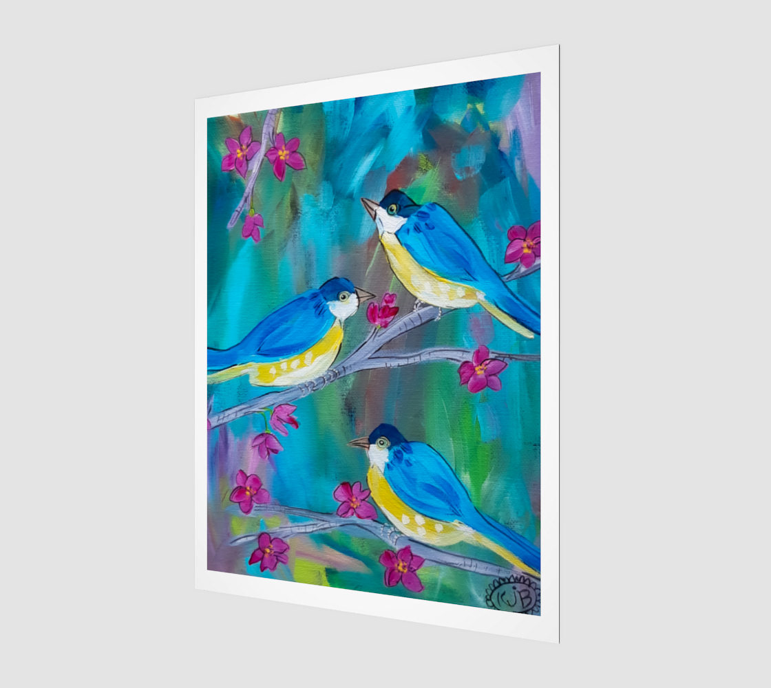 Happy Birds Wall Art 3D preview