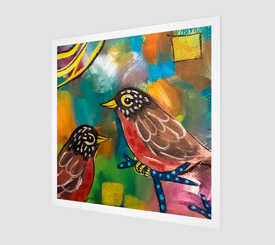 Colorful Robins Wall Art preview