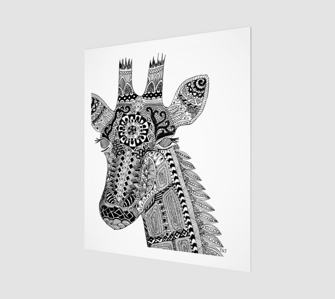Aperçu de Zentangle Giraffe 20x24 print
