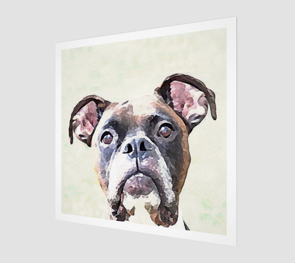 Boxer dog art print preview