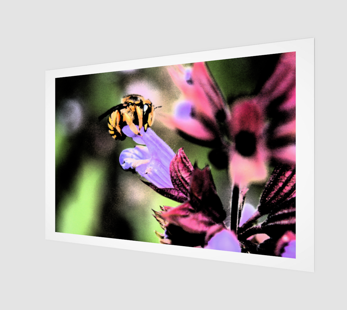 Bee and Flower Poster Print preview