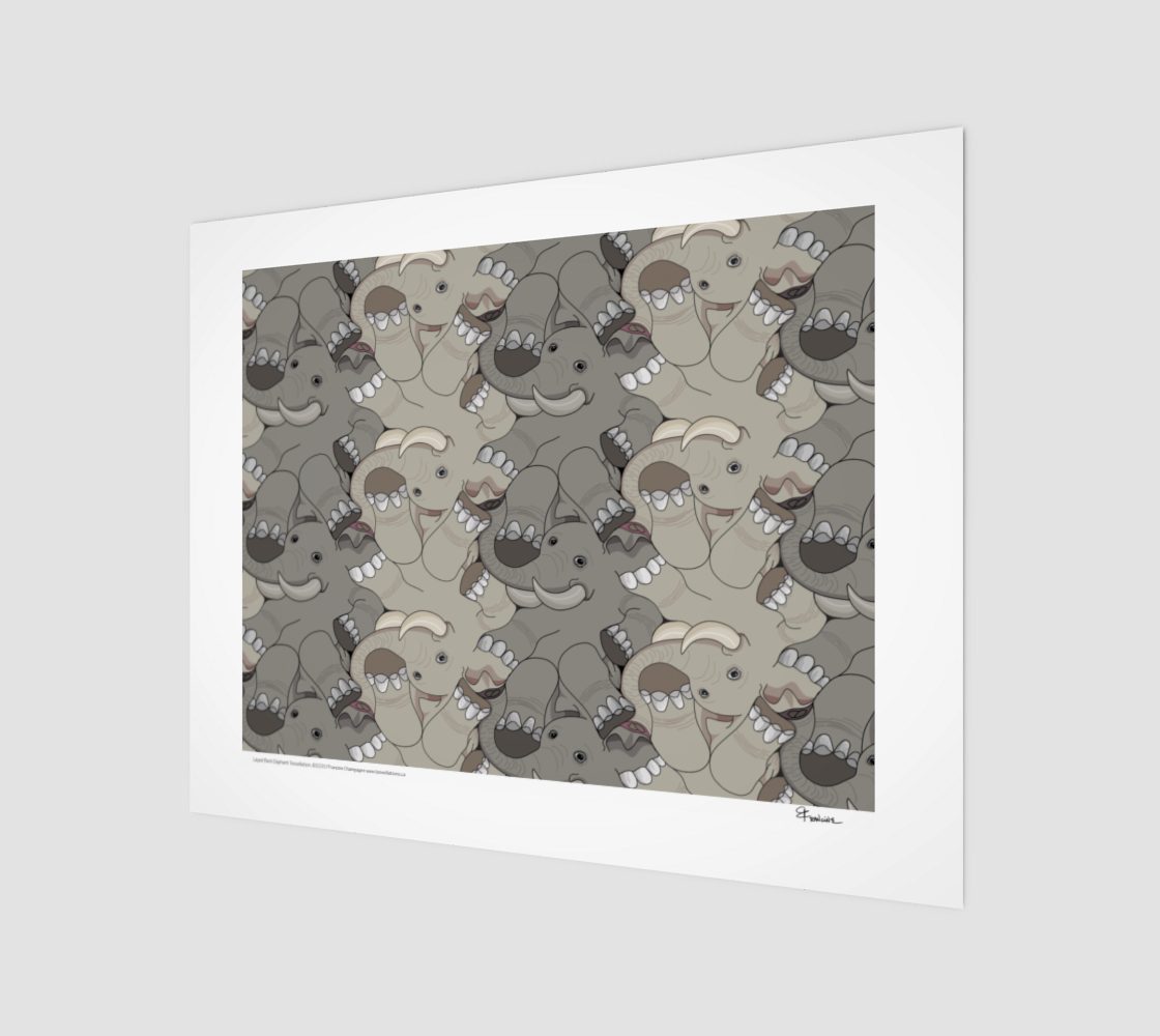 Laid Back Elephant, a tessellation by Francine Champagne preview #1