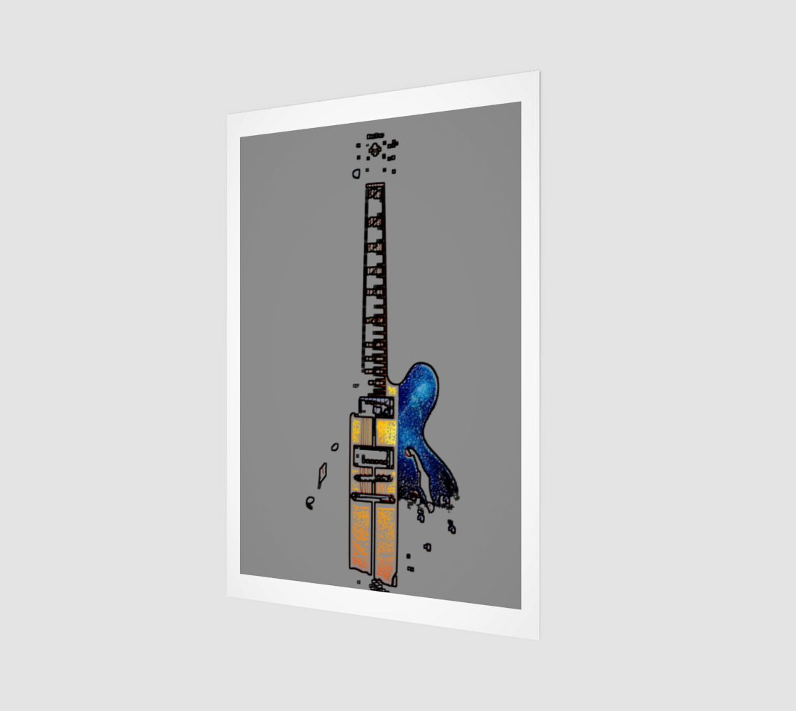 Guitar 4 Wood Print preview