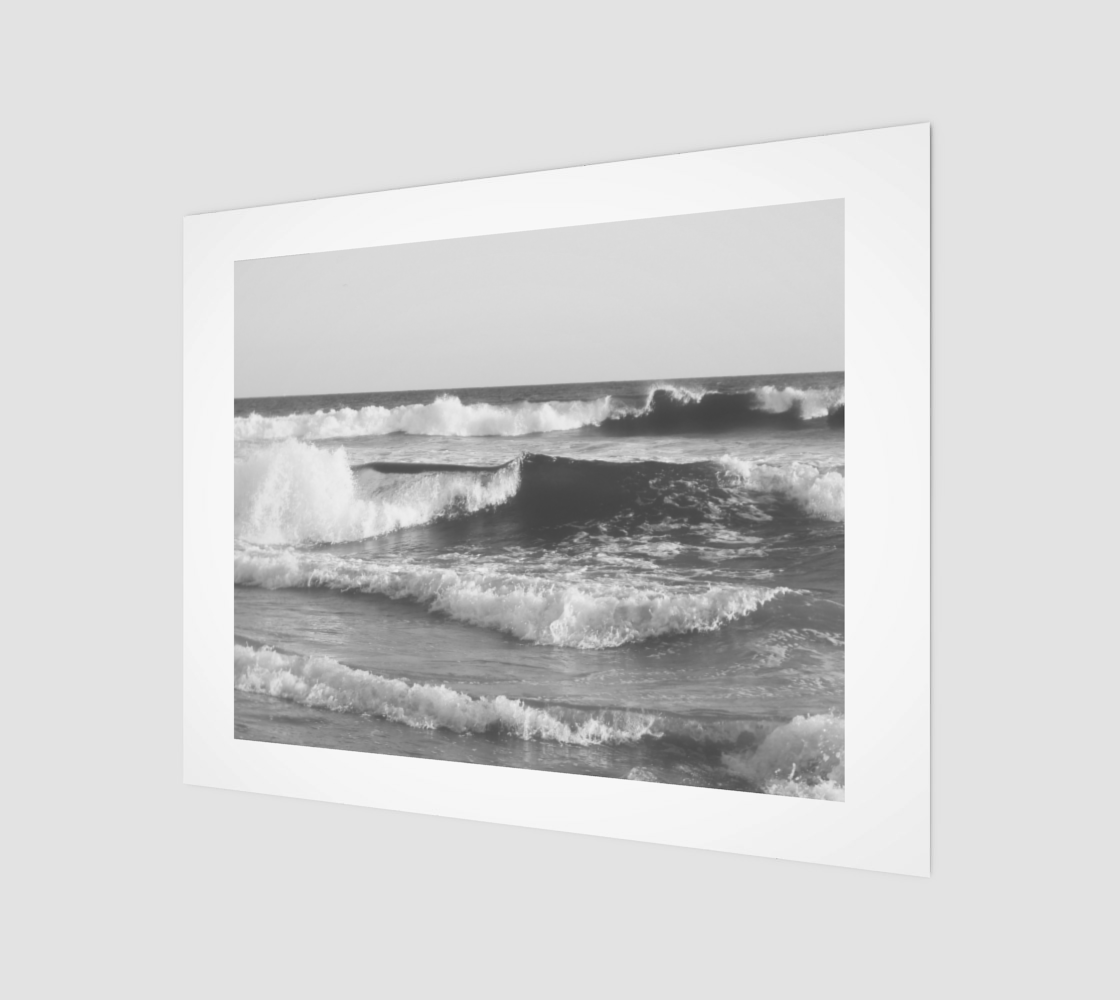 Huntington Beach Waves in Black and White preview