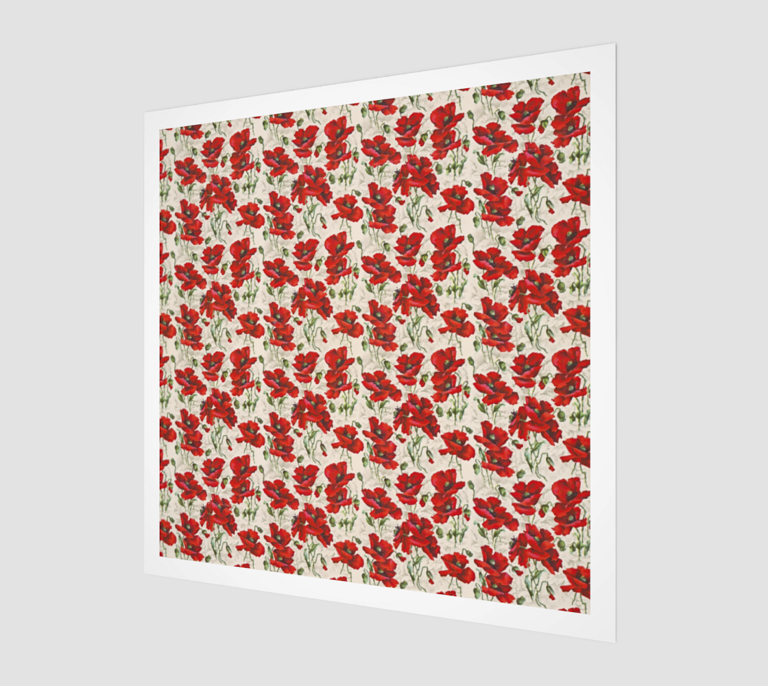 Vintage Red Poppy Floral Pattern preview