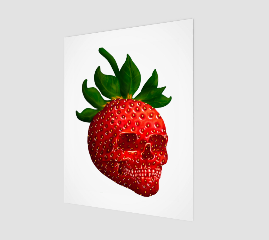 Strawberry Skull Art 11x14 preview