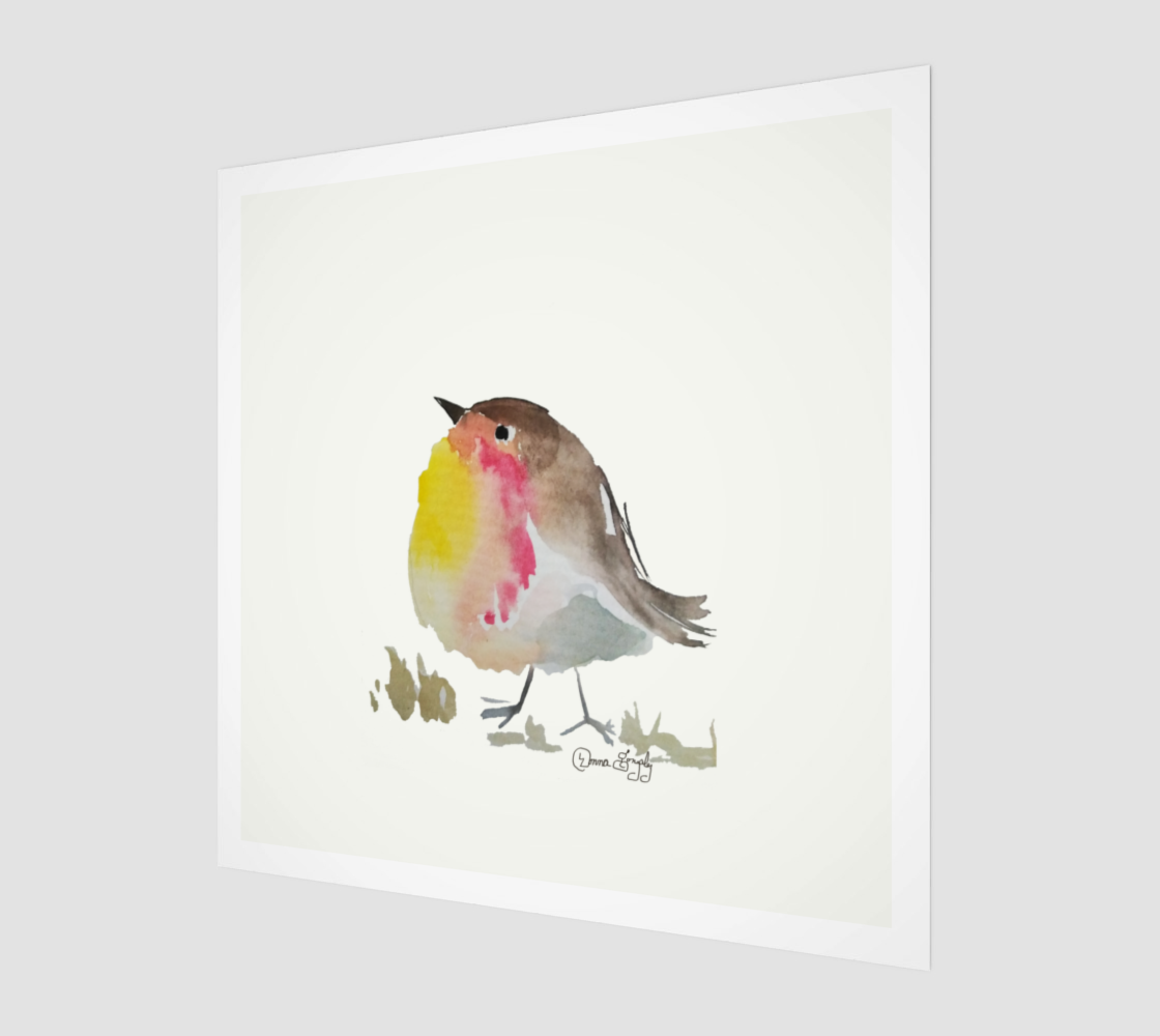 Baby Robin Watercolor Poster preview