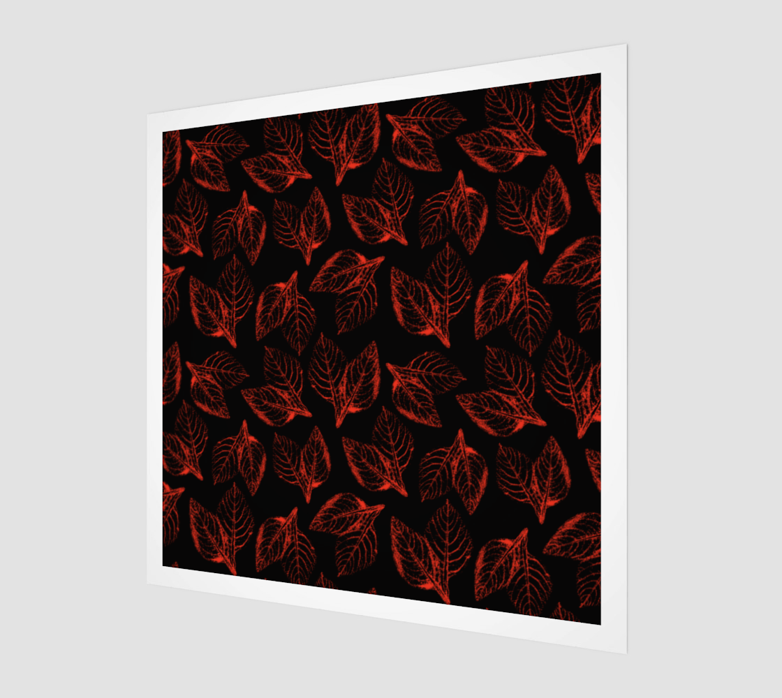 Aperçu de Wood Print * Red Black Floral Wall Hanging * Ready to Hang Wall Art Printed on Wood * Red Amaranth Leaves