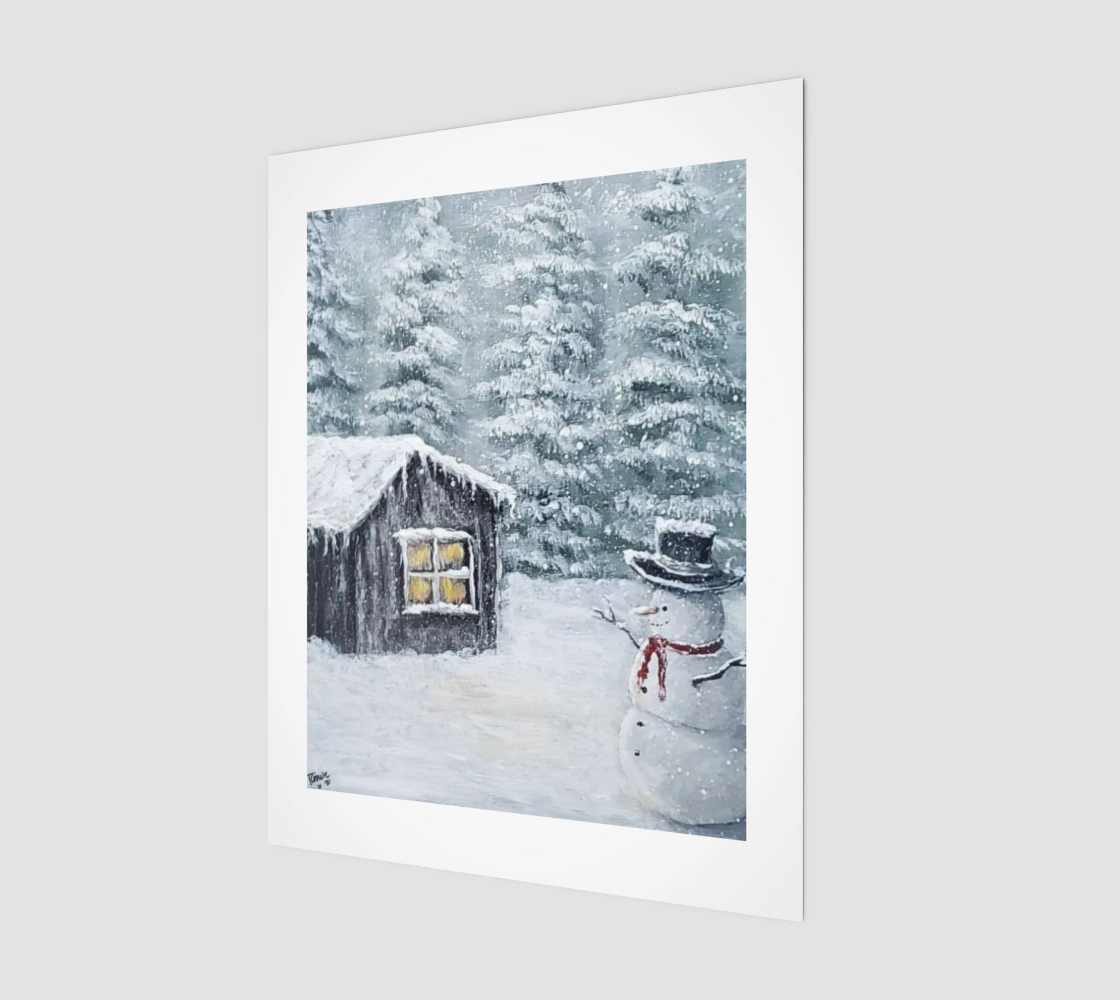 Winter at the Cabin Art Print preview #1