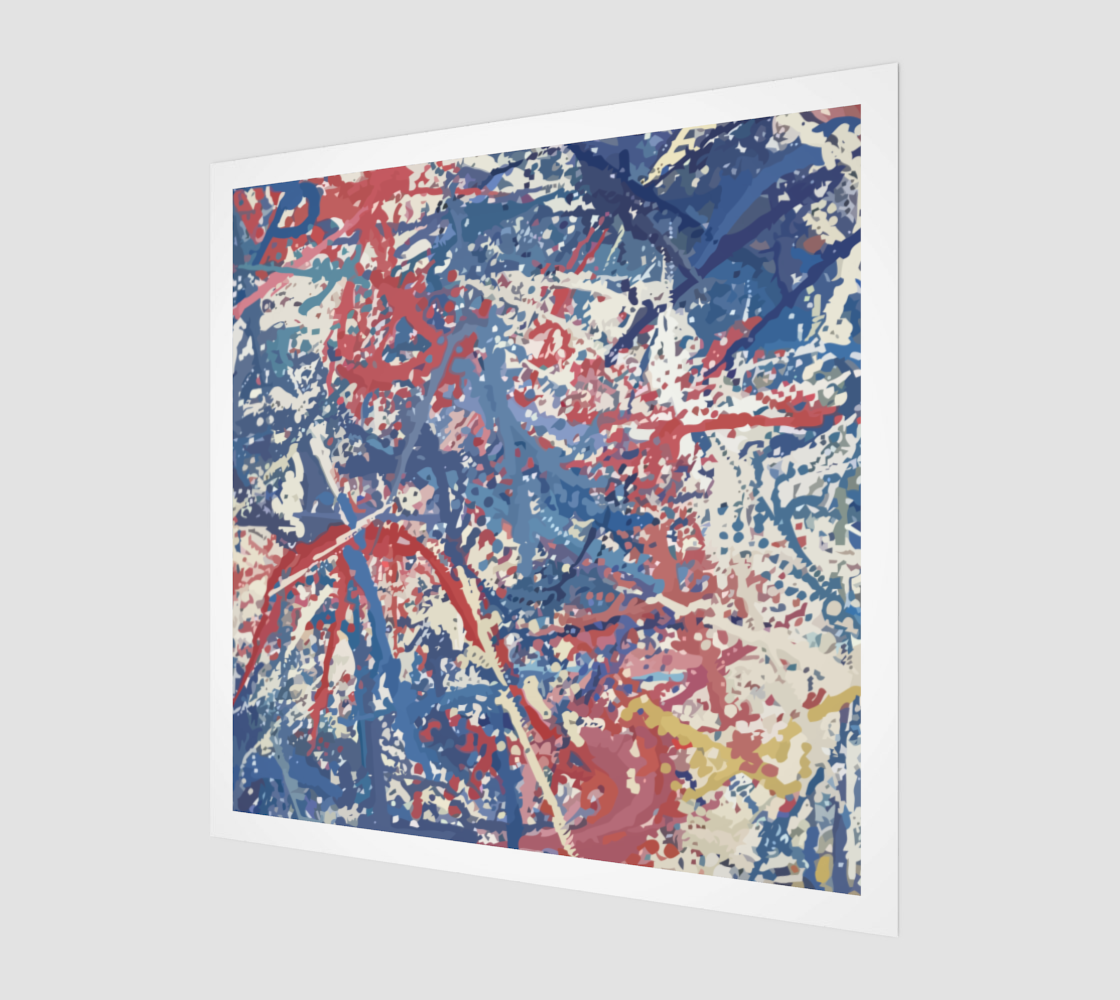 Red White and Blue Messy Paint Splatters preview