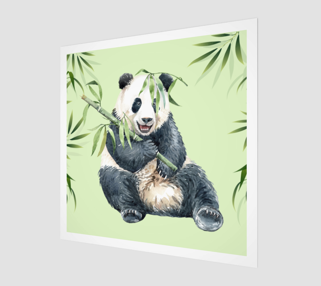 Watercolor Panda with Bamboo Trouble preview