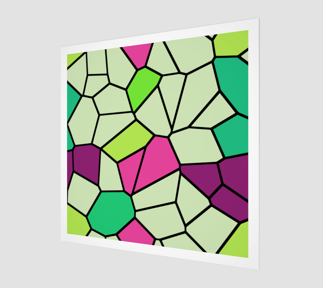 Green Pink Stained Glass Mosaic Polygon Pattern preview
