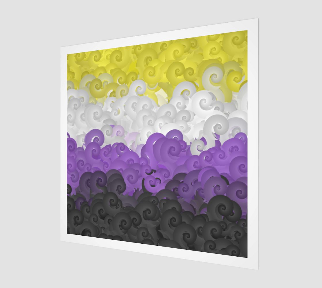Psychedelic Funky Spiral Abstract Nonbinary Pride Flag preview