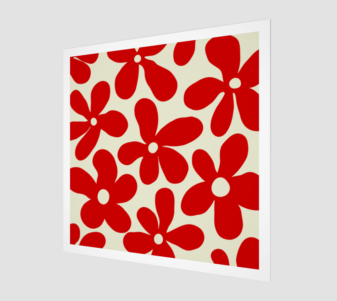 Minimalist Red Flower Power Hipster Pattern preview