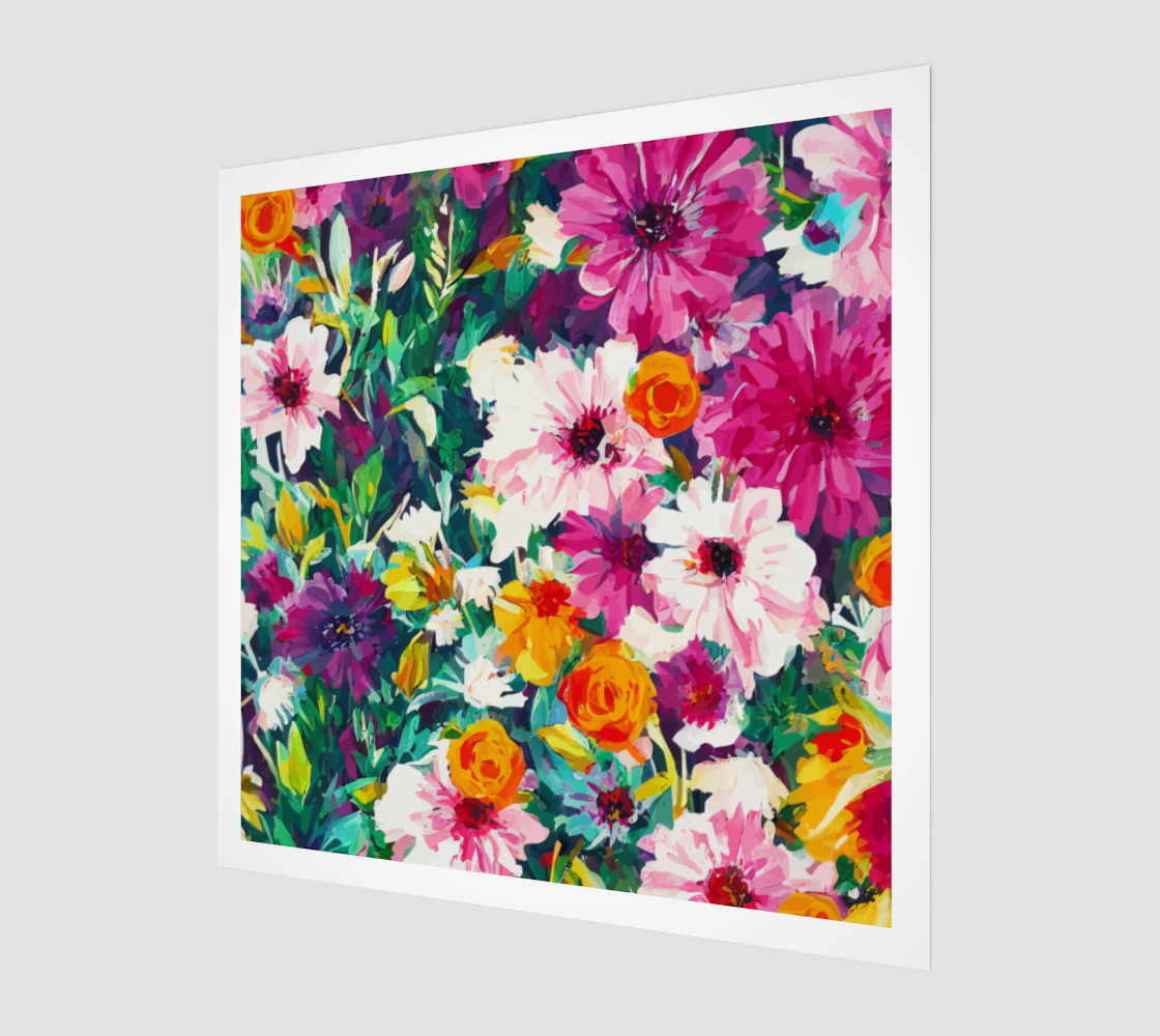 Colorful Country Cottage Spring Floral Art preview