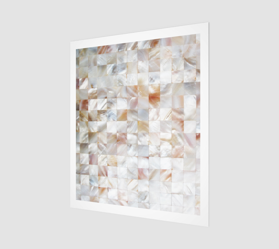 Aperçu de Mother of Pearl, Exotic Tiles Photography, Neutral Minimal Geometrical Graphic Design Art Print 20 x 24