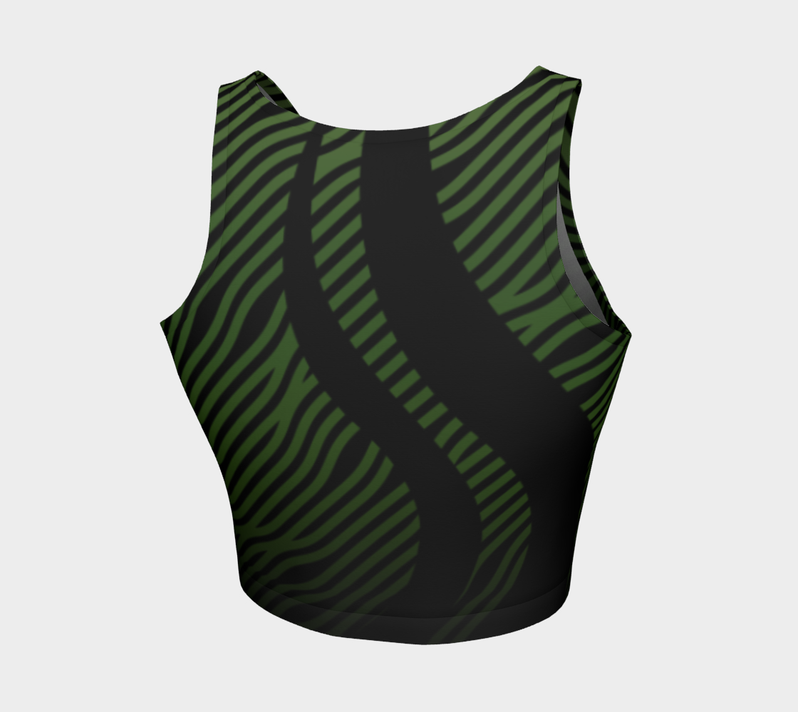 Geometrix - Waves Green Ombre Athletic Crop Top preview #2