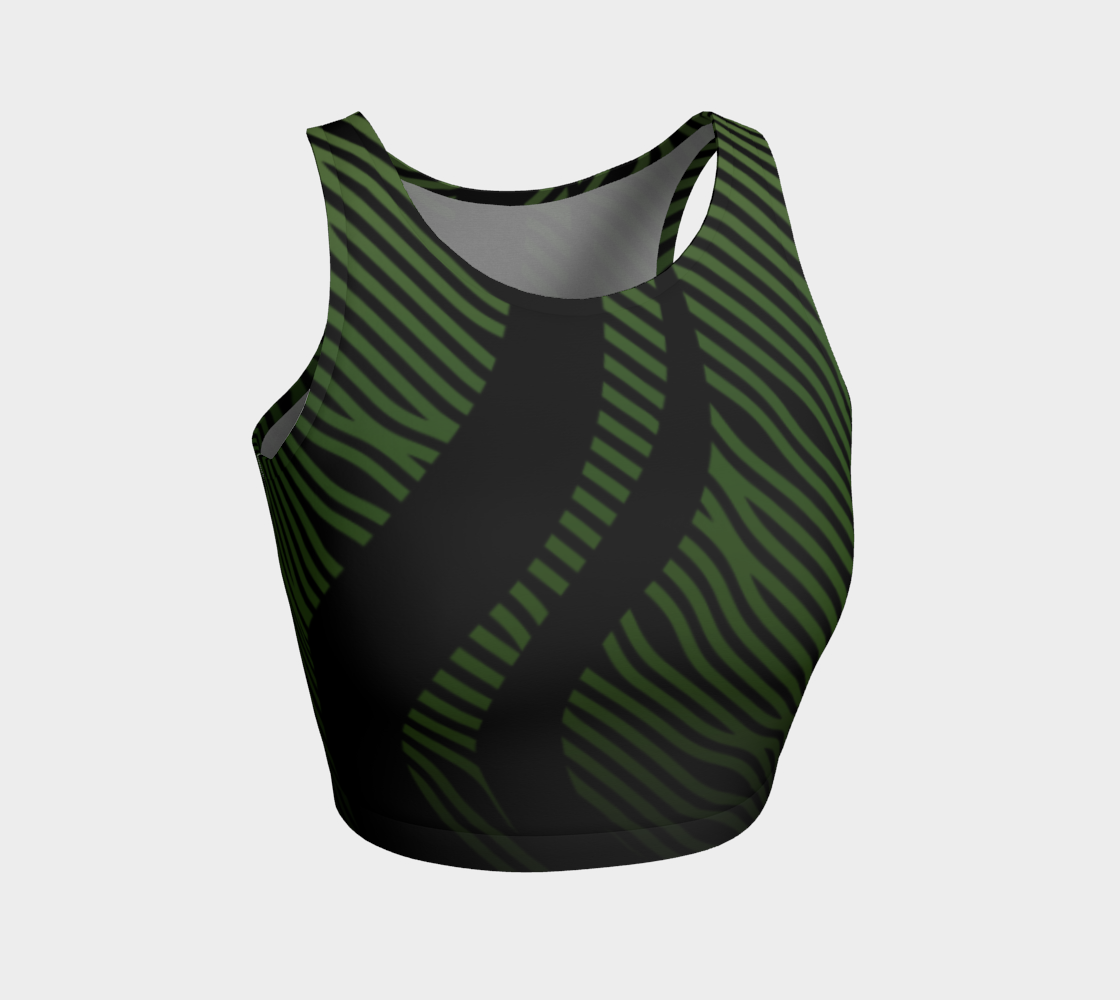 Geometrix - Waves Green Ombre Athletic Crop Top preview #1