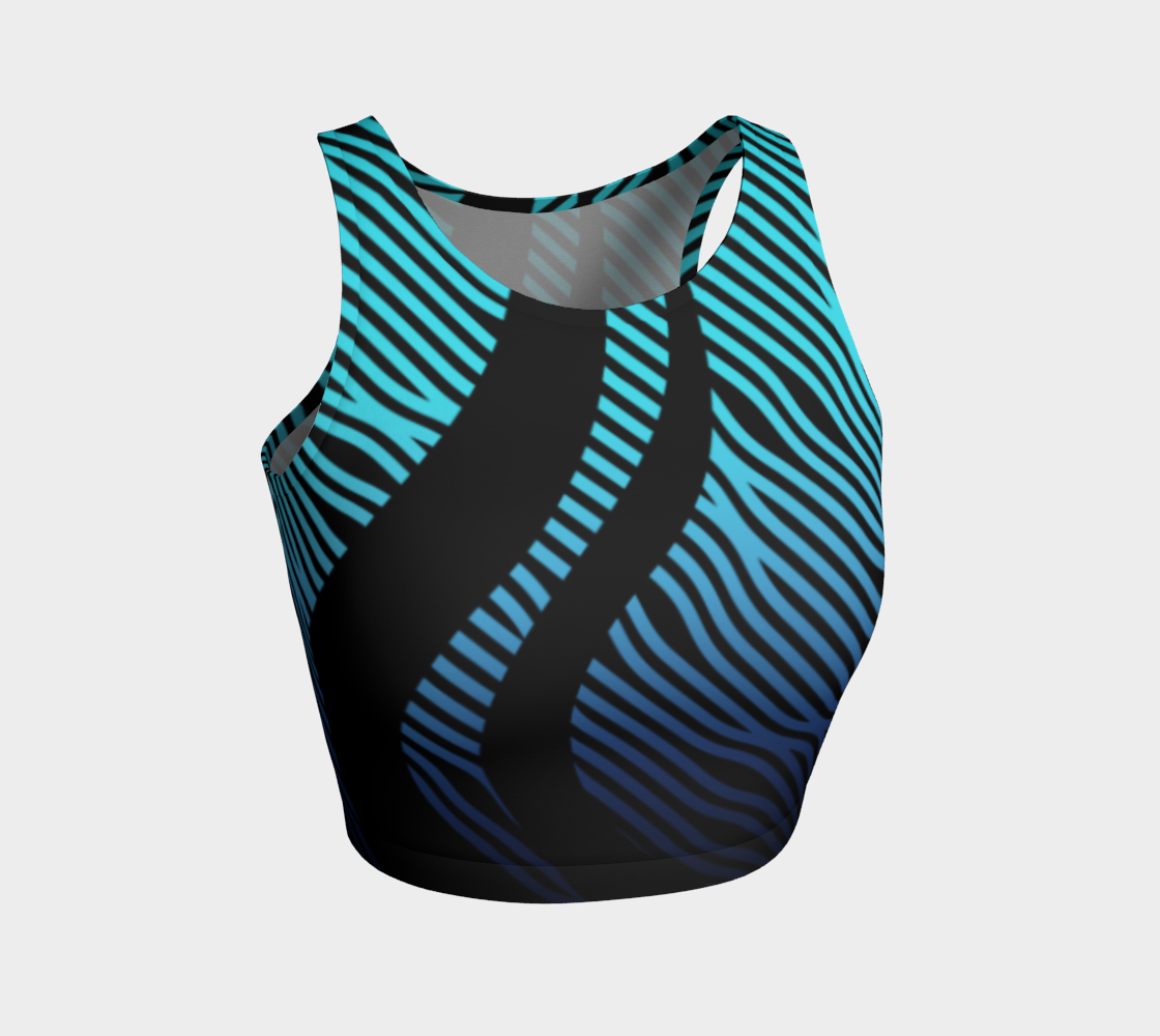 Geometrix - Waves Blue Ombre Athletic Crop Top preview