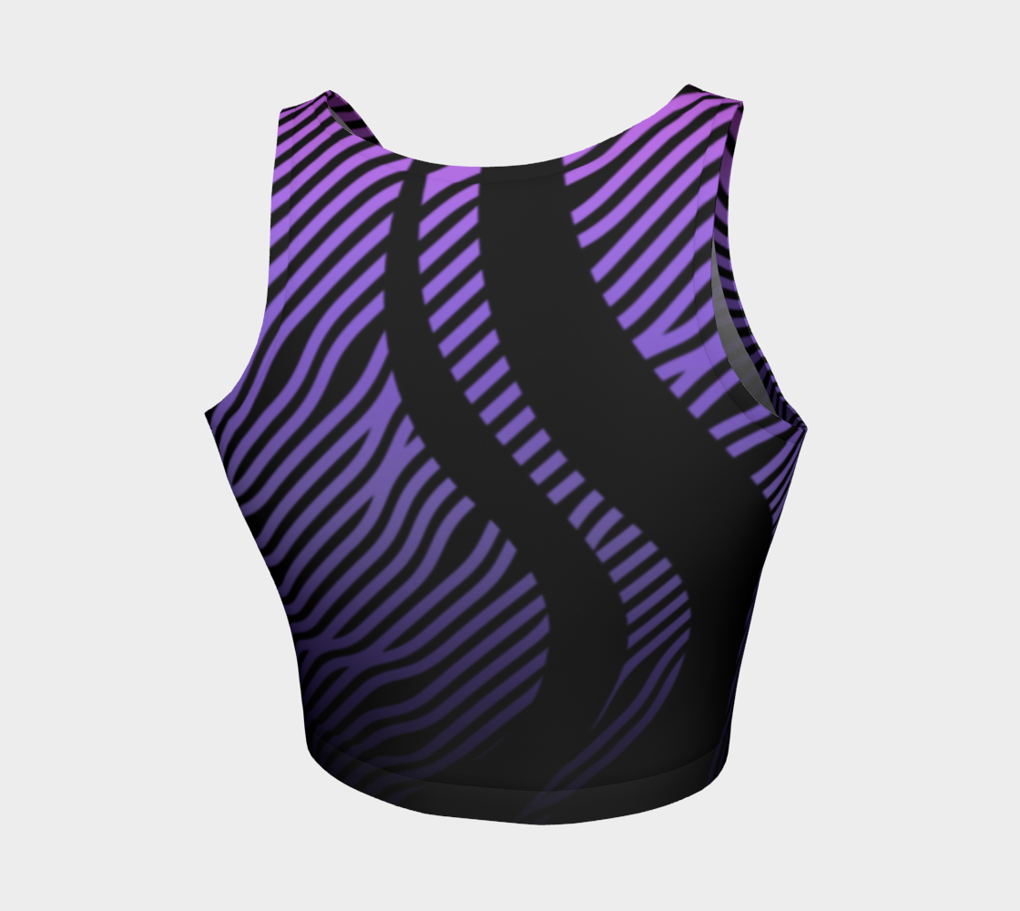 Geometrix - Waves Purple Ombre Athletic Crop Top preview #2