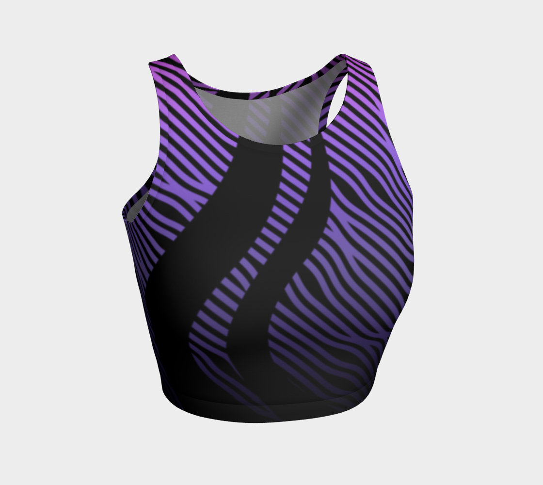 Geometrix - Waves Purple Ombre Athletic Crop Top 3D preview