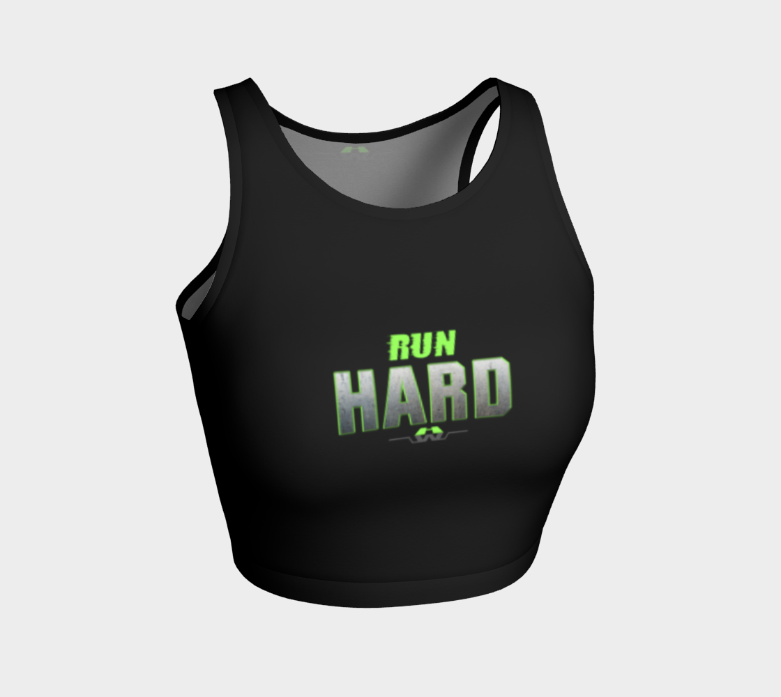 Run Hard on front Crop Top preview