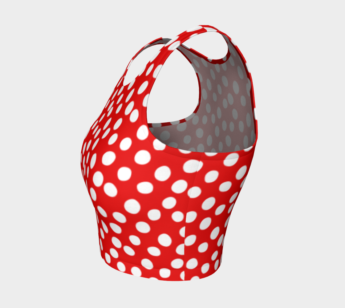 Aperçu de All About the Dots Athletic Crop Top - Red #3