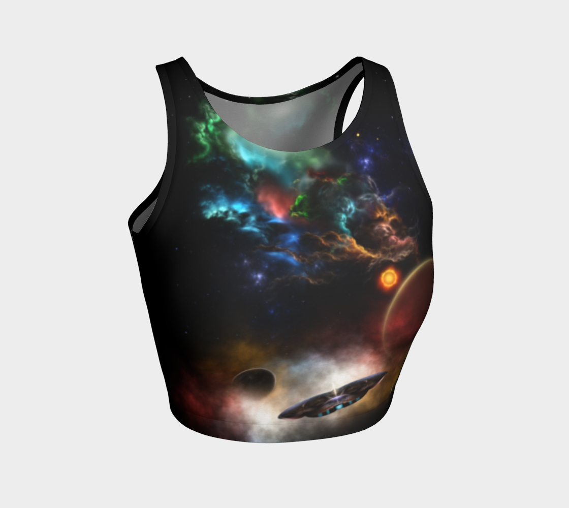 Beyond Space & Time Fractal Art II Spacescape Athletic Crop Top preview