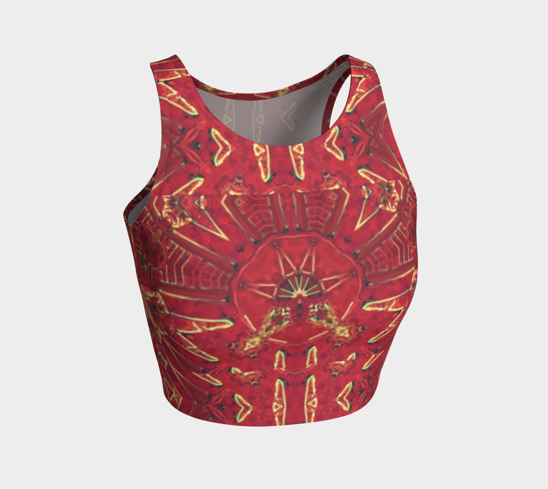 Red Ice Crystal Print Crop Top preview