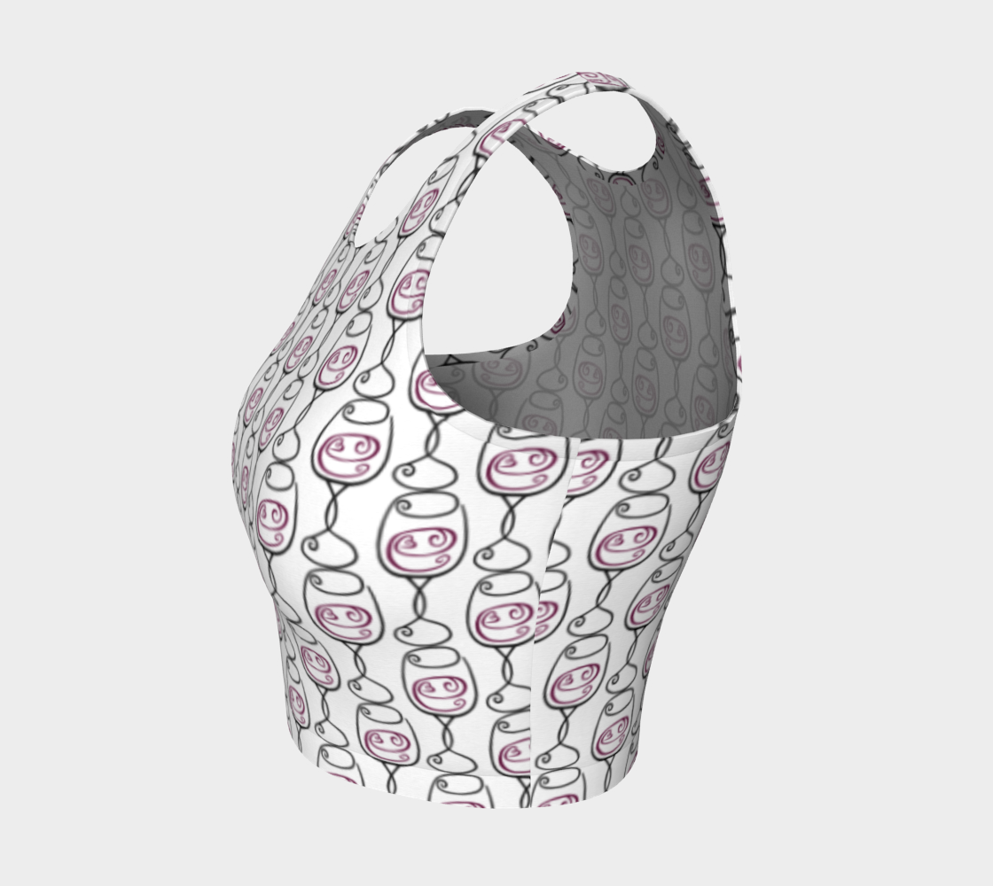 Aperçu de Wine is Always a Good Idea Patterned Athletic Crop Top #3