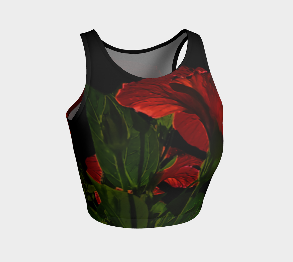Aperçu 3D de Dark Floral Photo Illustration Crop Top