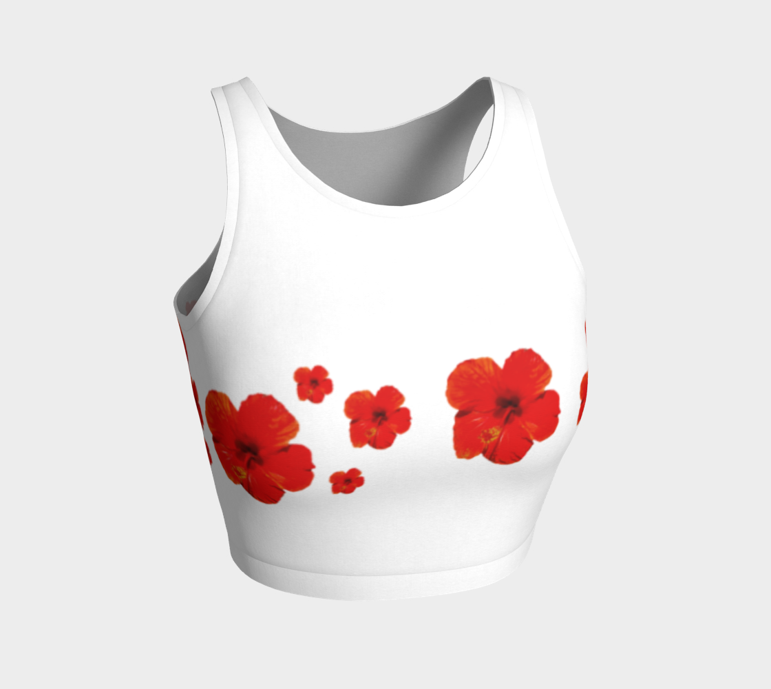 Aperçu 3D de Minimal Floral Print Decor Design Crop Top