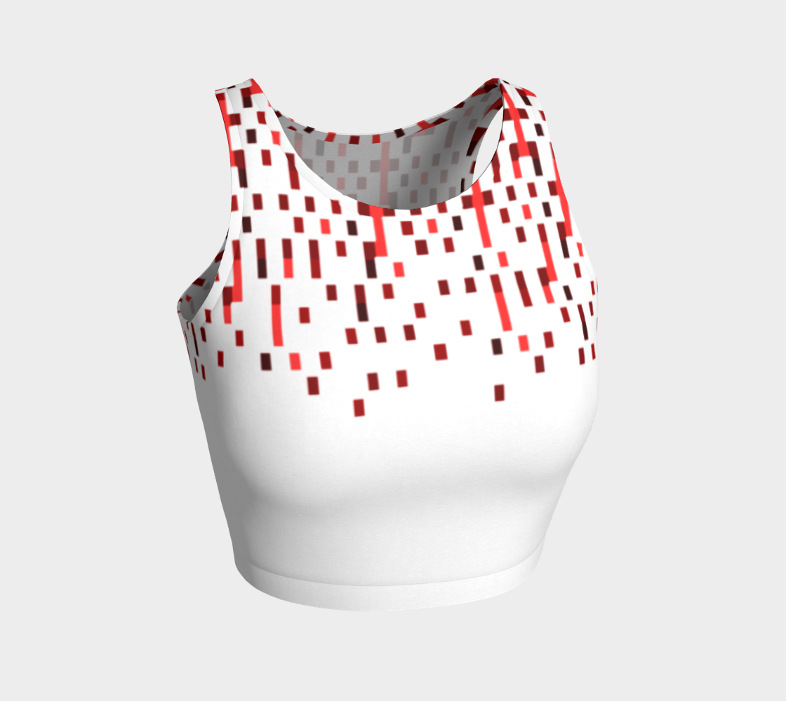 Aperçu de Red and White Matrix Patterned Design Crop Top