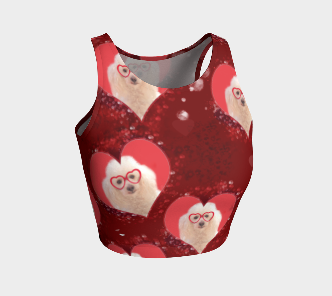 Poodle dog hearts athletic crop top preview