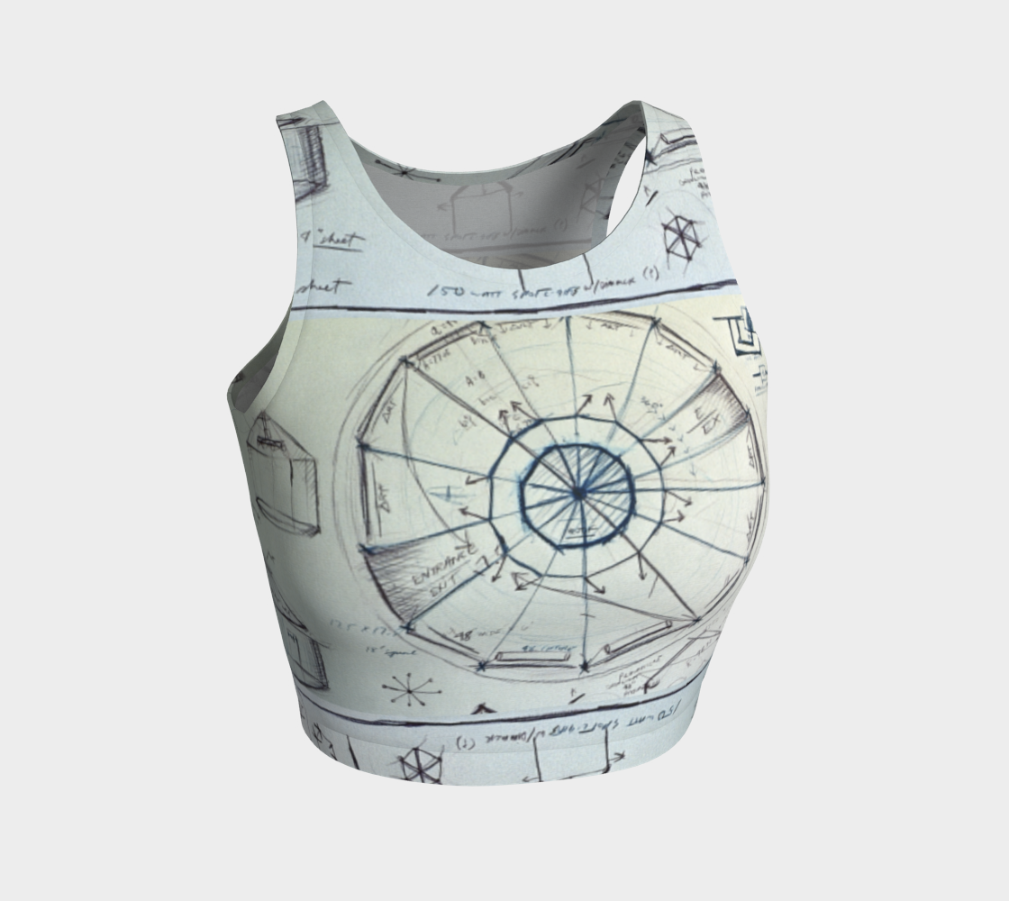 Devin Tour Chamber Schematic-Drawing Crop Top preview #1