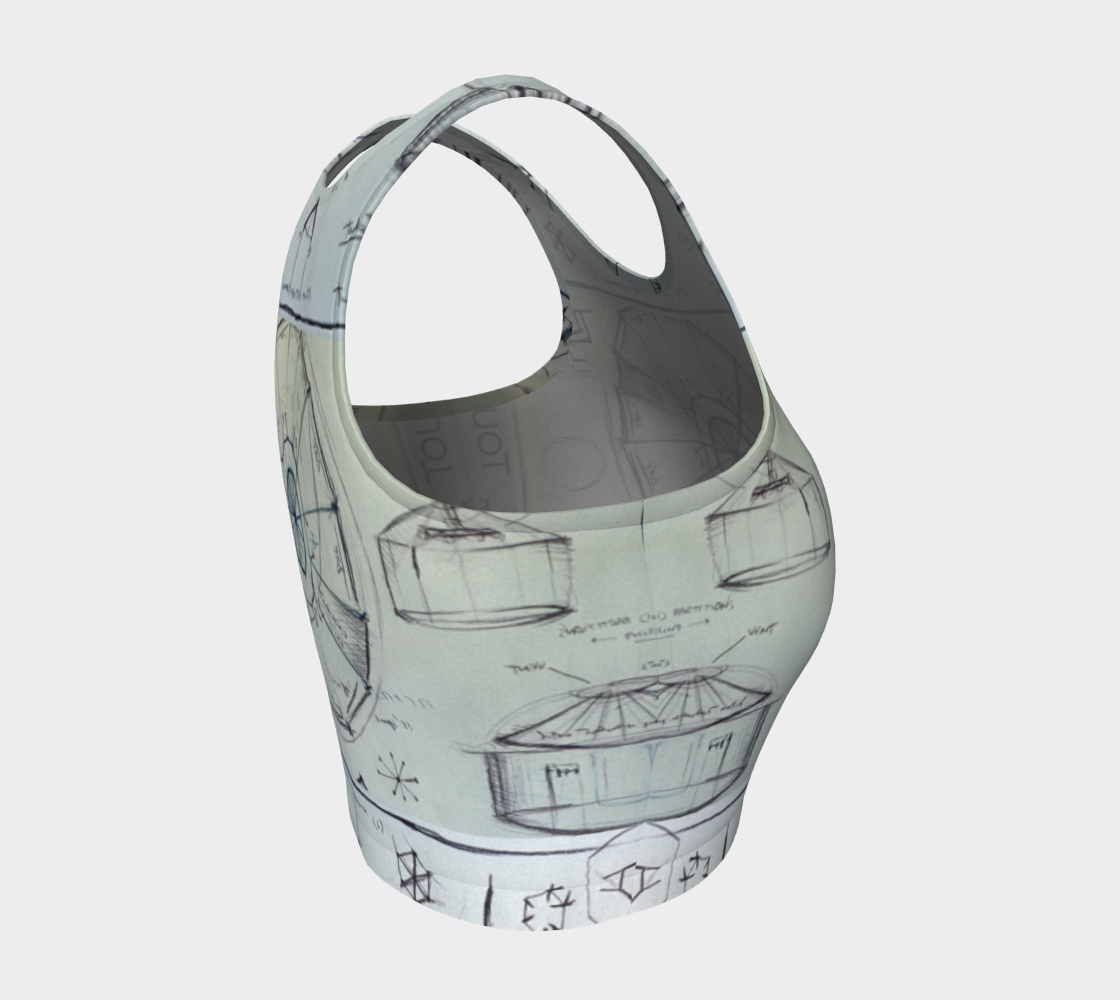 Devin Tour Chamber Schematic-Drawing Crop Top preview #4