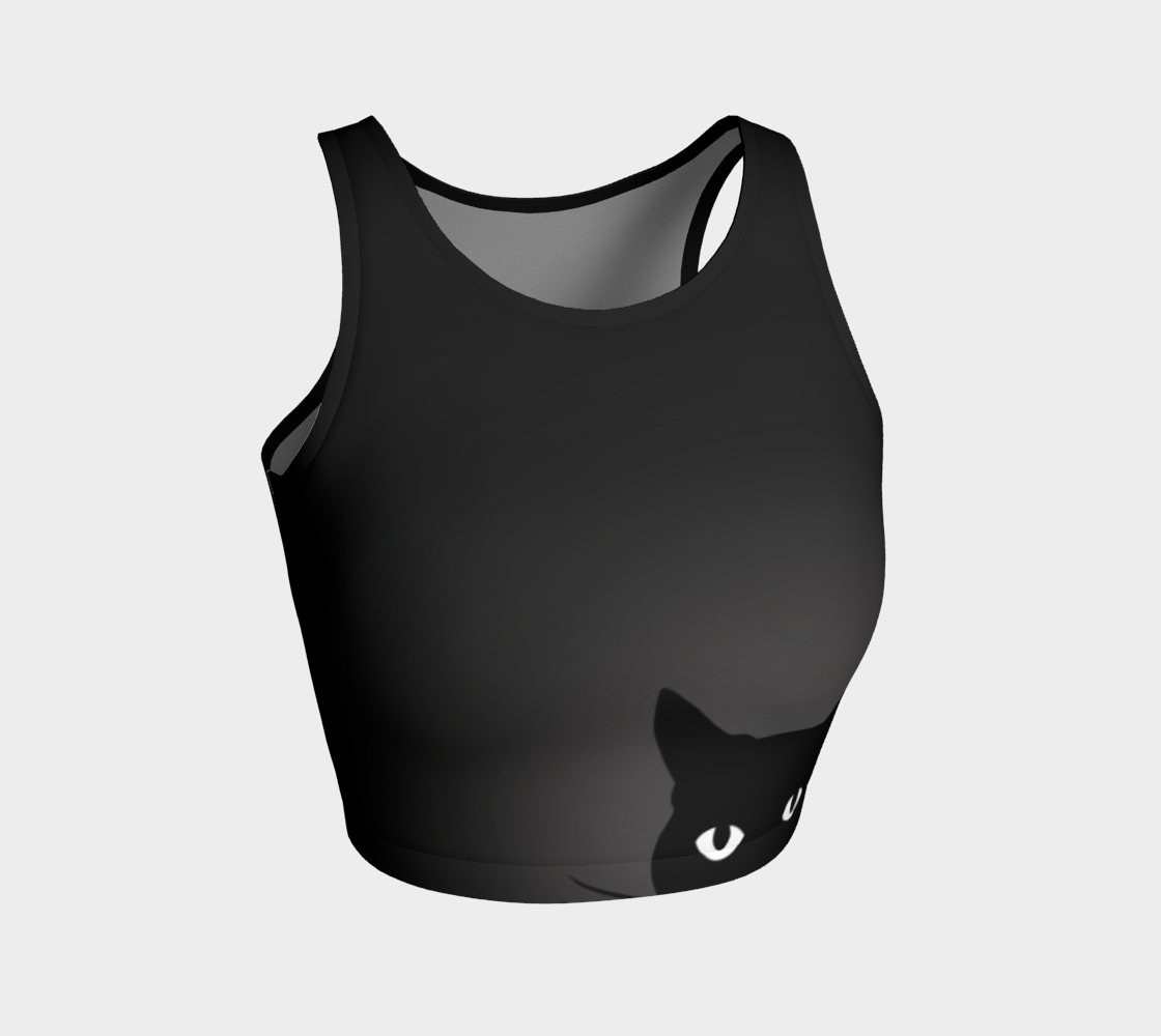 Aperçu de Black Cat on Black - Athletic Crop Top